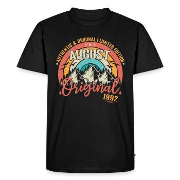 Août 1992 Août anniversaire 1992 Août - T-shirt Premium bio Homme - noir - Devant - Nico (187cm)