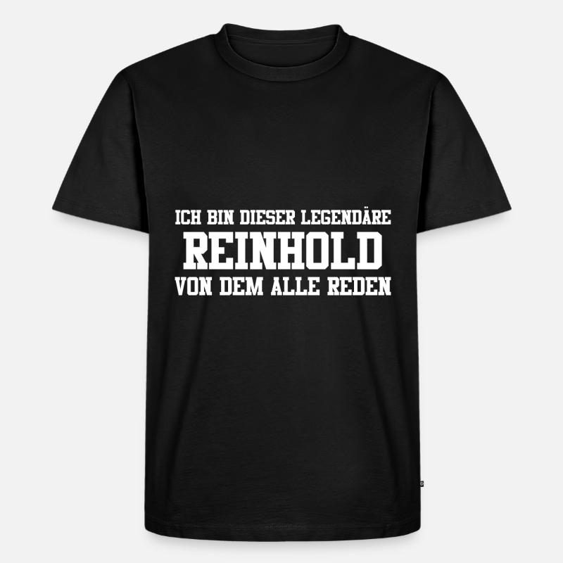 Reinhold Name Design - Männer Premium Bio T-Shirt - Schwarz