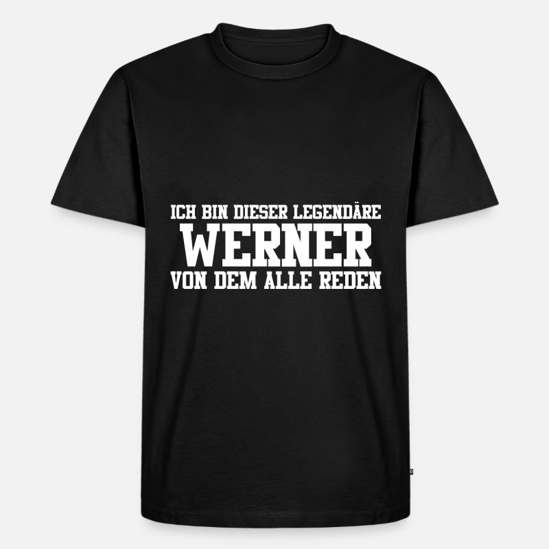 Werner Name Design - Männer Premium Bio T-Shirt - Schwarz