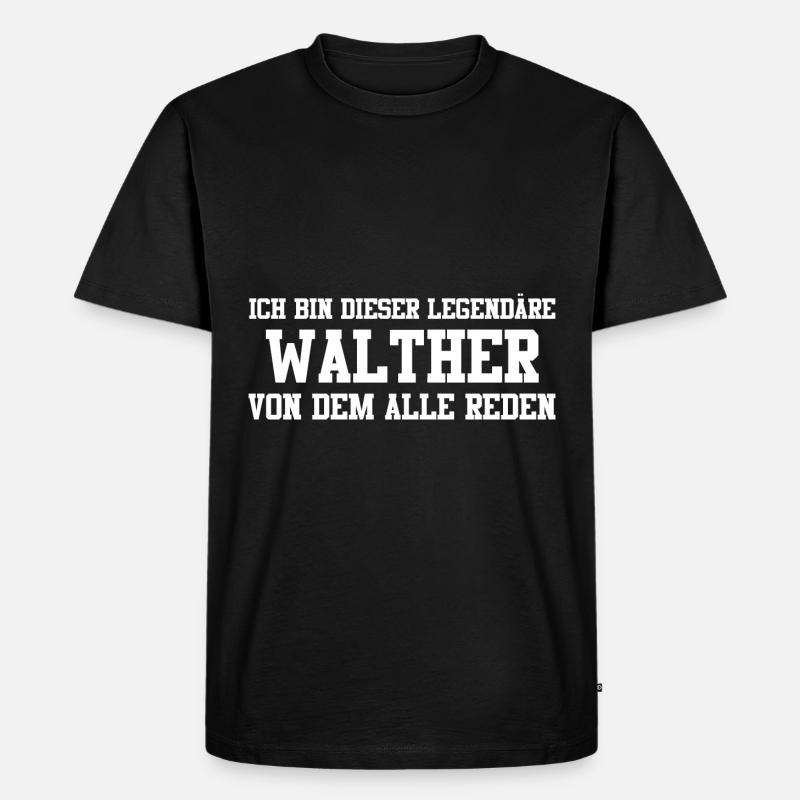 Walther Name Design - Männer Premium Bio T-Shirt - Schwarz