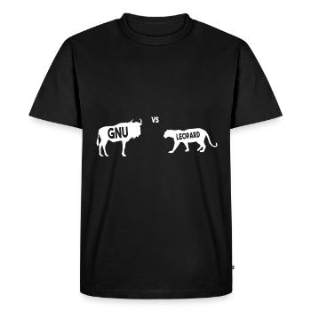 GNU vs Leopard T-Shirt - T-shirt Premium bio Homme - noir - Devant - Nico (187cm)