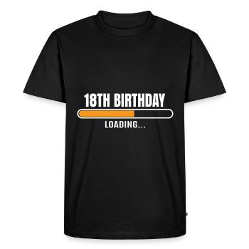 18e anniversaire - T-shirt Premium bio Homme - noir - Devant - Nico (187cm)
