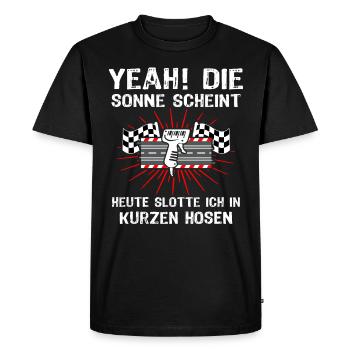 Slotracing Sayings Slotcar Shorts Slotten - Men's Premium Organic T-Shirt - black - Front - Nico (187cm)