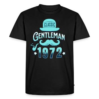 Vintage Gentleman 1972 50 Years Anniversary - Men's Premium Organic T-Shirt - black - Front - Nico (187cm)
