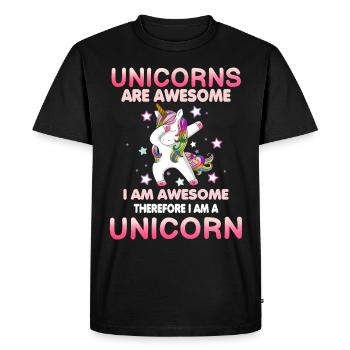 Les licornes sont fantastiques - T-shirt Premium bio Homme - noir - Devant - Nico (187cm)