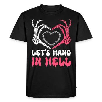 Restons En Enfer Coeur Humour Halloween - T-shirt Premium bio Homme - noir - Devant - Nico (187cm)