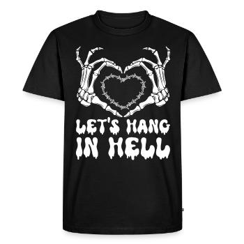Restons En Enfer Coeur Humour Halloween - T-shirt Premium bio Homme - noir - Devant - Nico (187cm)