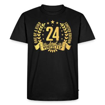 24 ans cadeau d’anniversaire 24 ans - T-shirt Premium bio Homme - noir - Devant - Nico (187cm)