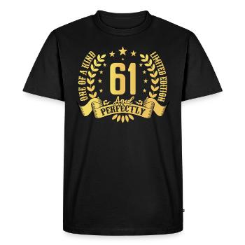 61 ans cadeau d’anniversaire 61 ans - T-shirt Premium bio Homme - noir - Devant - Nico (187cm)