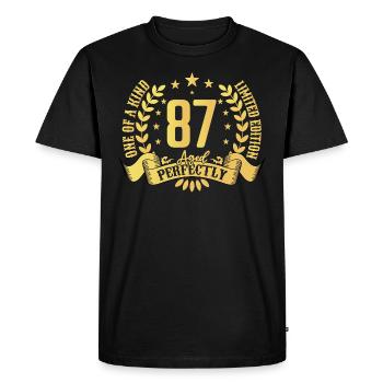 87 years birthday gift 87 years - Men's Premium Organic T-Shirt - black - Front - Nico (187cm)