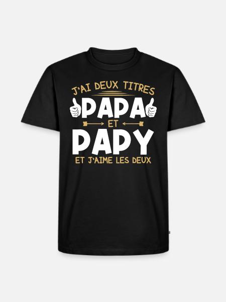 Papa et papy - T-shirt Premium bio Homme - noir