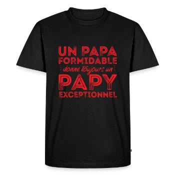 Papy exceptionnel ! - T-shirt Premium bio Homme - noir - Devant - Nico (187cm)