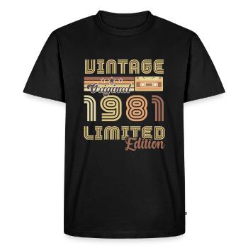 Original Vintage 1981 édition limitée 1981 - T-shirt Premium bio Homme - noir - Devant - Nico (187cm)