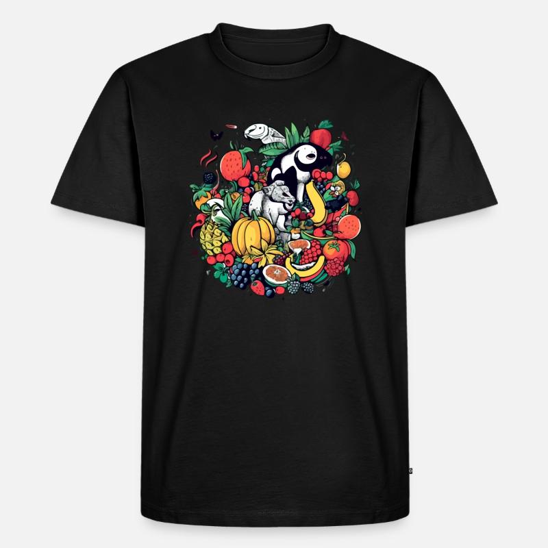 Früchte und Tiere - Männer Premium Bio T-Shirt - Schwarz