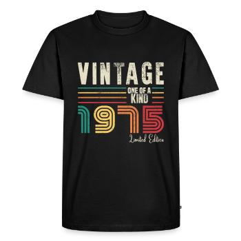 1975 Anniversaire vintage rétro né en 1975 - T-shirt Premium bio Homme - noir - Devant - Nico (187cm)