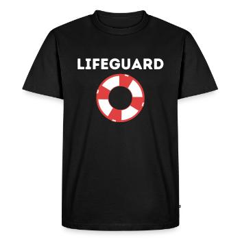 Gardes-côtes Lifeguard Garde-côte Baywatch - T-shirt Premium bio Homme - noir - Devant - Nico (187cm)