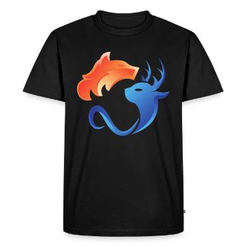 Feu et eau, contraires, renard, cerf - T-shirt Premium bio Homme - noir - Devant - Nico (187cm)