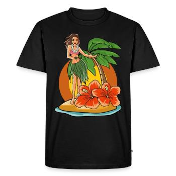 Hawaii hula girl - Men's Premium Organic T-Shirt - black - Front - Nico (187cm)