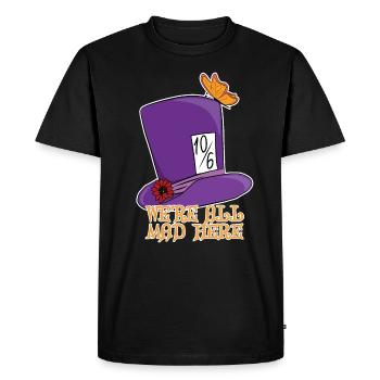 Nous sommes tous fous ici - Mad Hatter Top Hat - T-shirt Premium bio Homme - noir - Devant - Nico (187cm)