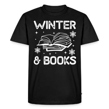 Winter Reading Books Cozy Winter Season Tea - Men's Premium Organic T-Shirt - black - Front - Nico (187cm)