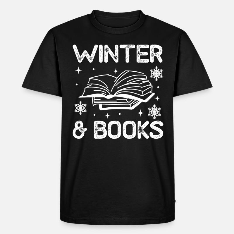 Winter Lesebücher Gemütlicher Wintersaisontee - Männer Premium Bio T-Shirt - Schwarz
