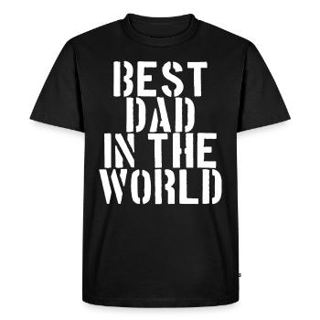 MEILLEUR PAPA DU MONDE CADEAU PERE - T-shirt Premium bio Homme - noir - Devant - Nico (187cm)