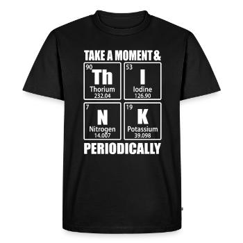 Prenez un moment et pensez périodiquement à la chimie - T-shirt Premium bio Homme - noir - Devant - Nico (187cm)