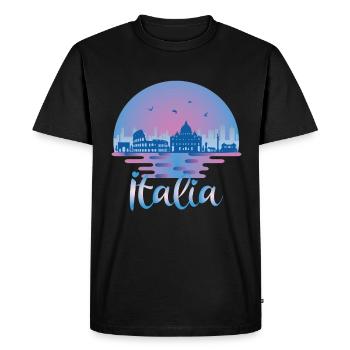 Italia Rome Skyline - Italie Voyage - T-shirt Premium bio Homme - noir - Devant - Nico (187cm)