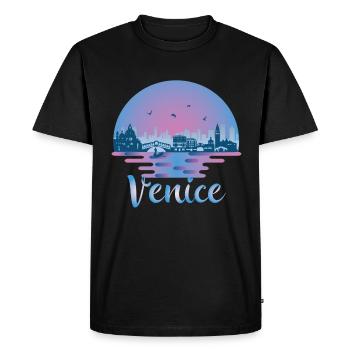 Venise Italie Venise Skyline Italia Voyage - T-shirt Premium bio Homme - noir - Devant - Nico (187cm)