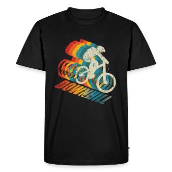 Downhill Mountain Biker MTB - Men's Premium Organic T-Shirt - black - Front - Nico (187cm)