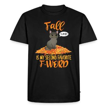 L’automne est mon deuxième mot F préféré Cat - T-shirt Premium bio Homme - noir - Devant - Nico (187cm)