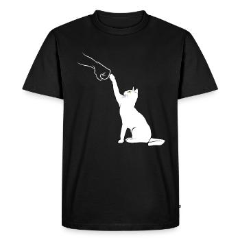 Cat Fist Bump - T-shirt Premium bio Homme - noir - Devant - Nico (187cm)