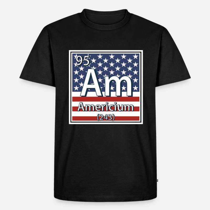 Periodensystem des Americium-Elements - Männer Premium Bio T-Shirt - Schwarz