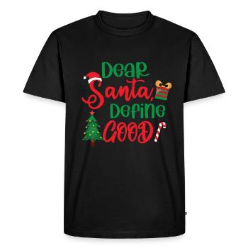 Dear Santa Define Good - Men's Premium Organic T-Shirt - black - Front - Nico (187cm)