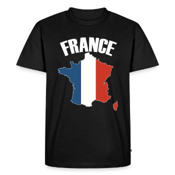 Carte France Drapeau français - T-shirt Premium bio Homme - noir - Devant - Nico (187cm)