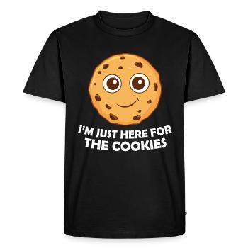 I'm Just Here For The Cookies - Men's Premium Organic T-Shirt - black - Front - Nico (187cm)