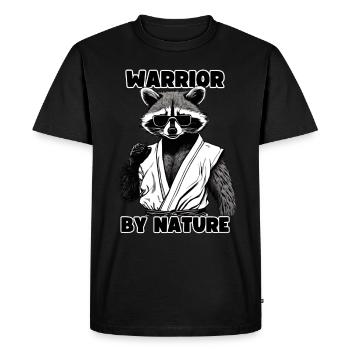 Raccoon Warrior by Nature Gift Idea - Men's Premium Organic T-Shirt - black - Front - Nico (187cm)
