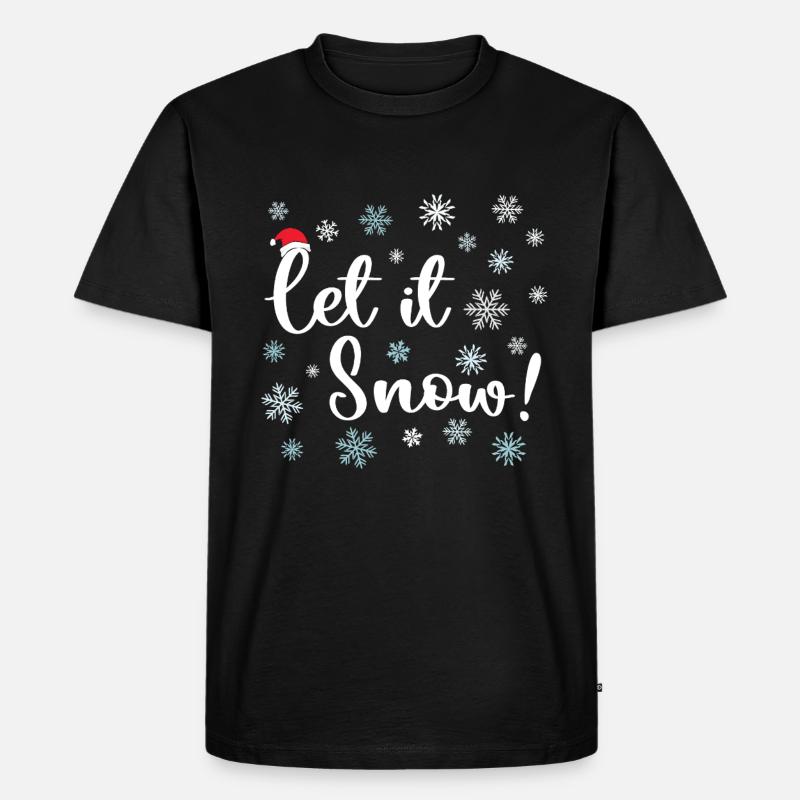 Lass es schneien - Männer Premium Bio T-Shirt - Schwarz