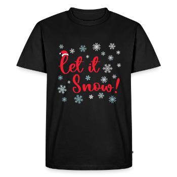 Let It Snow Christmas - Men's Premium Organic T-Shirt - black - Front - Nico (187cm)