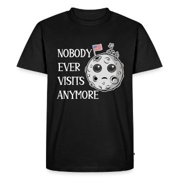 Atterrissage sur la lune : plus personne ne s’y rend - T-shirt Premium bio Homme - noir - Devant - Nico (187cm)