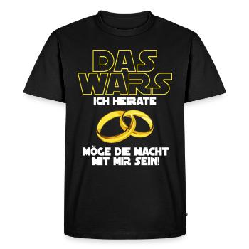 Les Guerres I Marry JGA Mariage - T-shirt Premium bio Homme - noir - Devant - Nico (187cm)