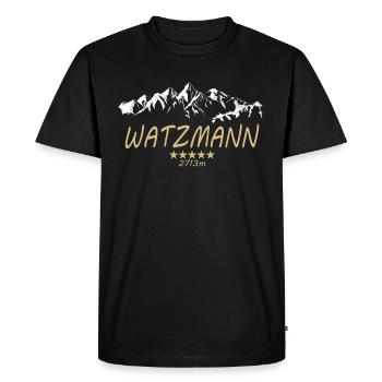 Watzmann Herz Wandern Berge Damen Alpen Geschenk - Männer Premium Bio T-Shirt - Schwarz - Vorne - Nico (187cm)