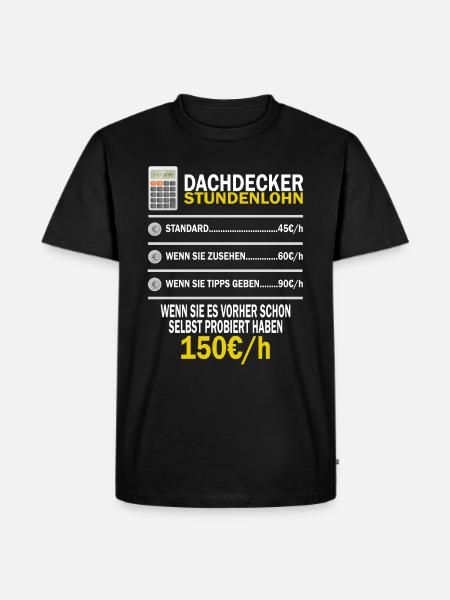 Dachdecker Handwerker Meister Dachdeckermeister - Männer Premium Bio T-Shirt - Schwarz