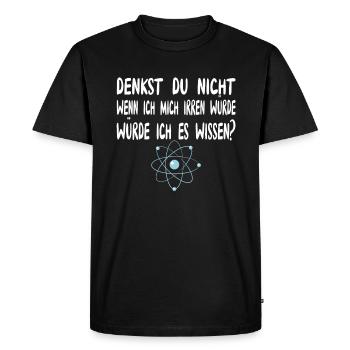 Besserwisser Klugscheißer Herren Damen - Männer Premium Bio T-Shirt - Schwarz - Vorne - Nico (187cm)