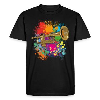 Trumpet on farbklecksen - Men's Premium Organic T-Shirt - black - Front - Nico (187cm)