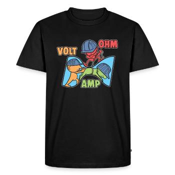 Electricity Explains Physics Electrician - Men's Premium Organic T-Shirt - black - Front - Nico (187cm)
