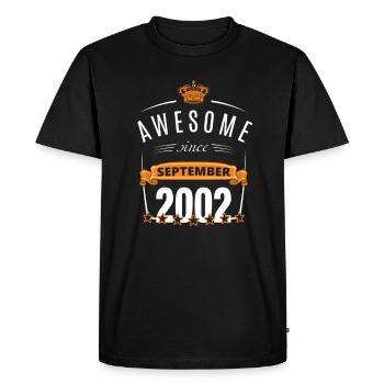 September 2002 born - Men's Premium Organic T-Shirt - black - Front - Nico (187cm)