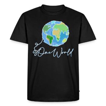 Monde - T-shirt Premium bio Homme - noir - Devant - Nico (187cm)