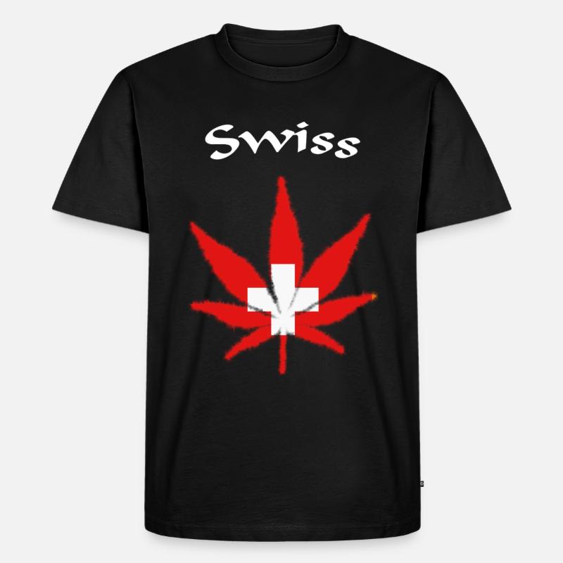 Swiss Schweiz - Männer Premium Bio T-Shirt - Schwarz