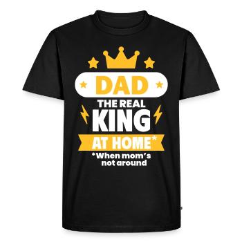 Papa, le vrai roi à la maison - T-shirt Premium bio Homme - noir - Devant - Nico (187cm)